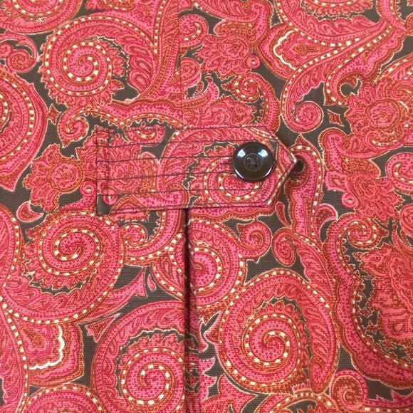 Talbots Paisley Print Button Front Jacket Blazer Red/Brown Womens size XL - Picture 6 of 8